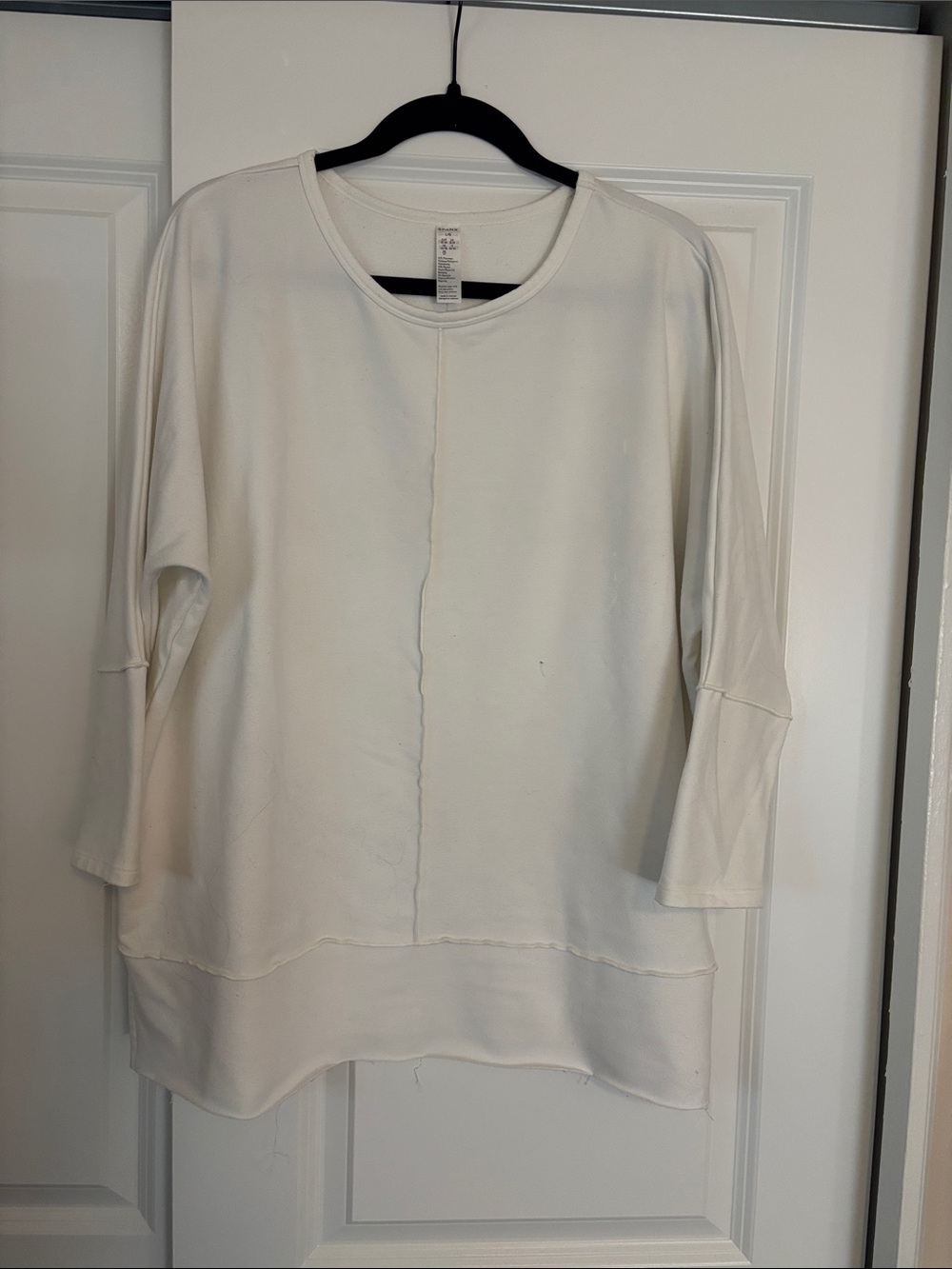 SPANX Cream Center-Seam Relaxed Sweatshirt